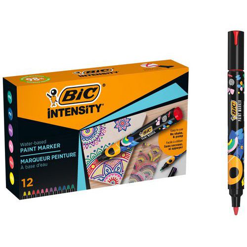 Marqueur peinture Bic Intensity - multisurfaces - Assorti
