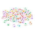 Sachet 1000 Perles Plast Blanc Dés Cœurs Colorés Ø7mm