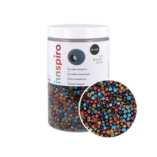 Bocal 500 G Perles De Rocaille Métal Ø 3.8 Mm