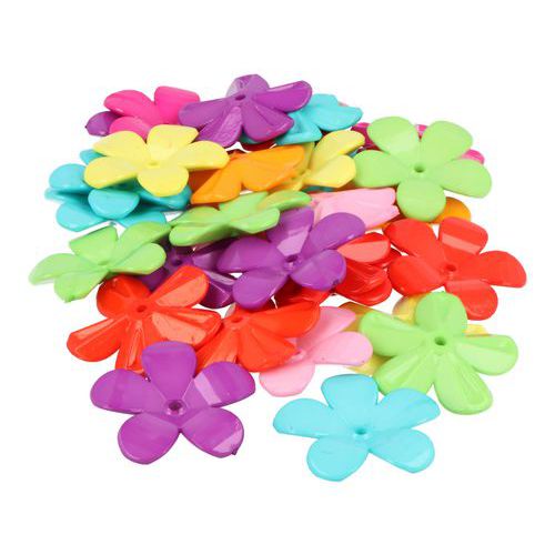 Bocal 100 Fleurs Plastiques Géantes 3 Cm