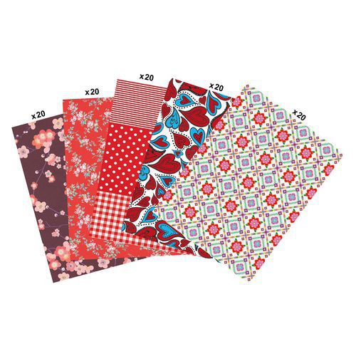 Maxi Pack 100 Feuilles Decopatch- Rouge