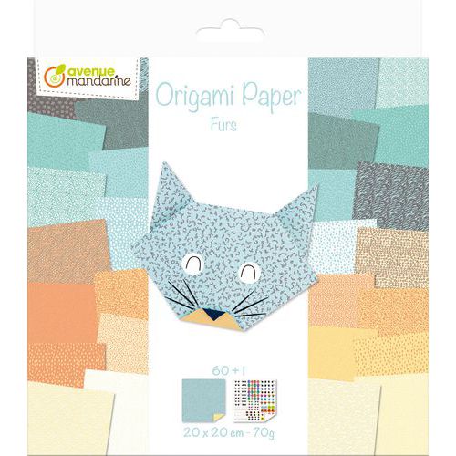 Papier Origami Fourrures 20 X 20 Cm 60f 70g (6+)