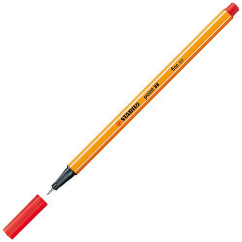 Stylo-feutre Pte Fine Métal Ø 04mm Rouge Stabilo Point 88