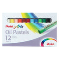 Boîte 12 pastels huile diamètre 8 mm - Pentel