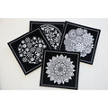 Set de 4 cartes velours - Mandalas