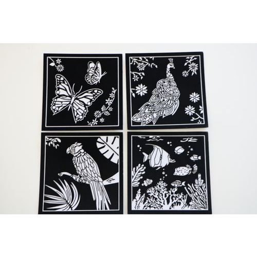 Set De 4 Cartes Velours - Animaux