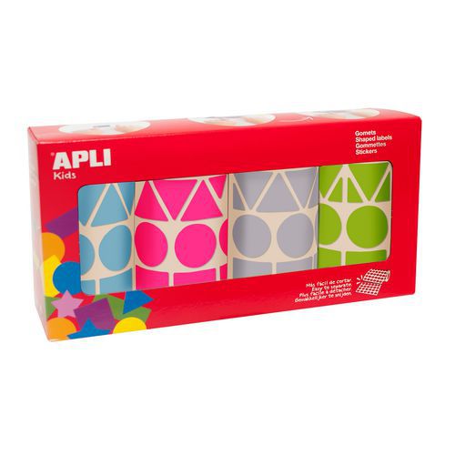 4 Rouleaux Gommettes Géométriques 27mm Peps