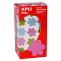 Rouleau 900 gommettes fleur 20mm multicolores - Apli