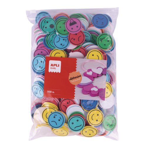 Sachet 500 Formes Mousse ''expressions'' Adhésives