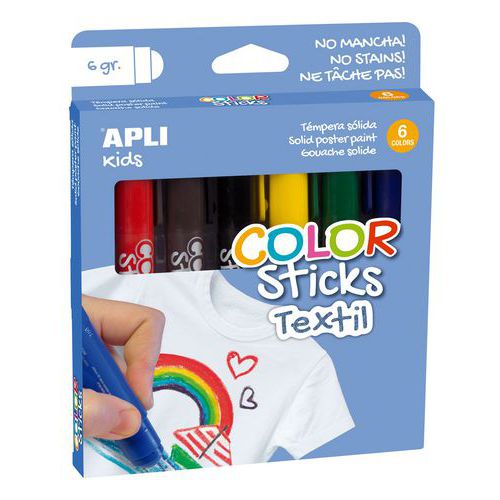 Pochette 6 Tubes 6g Gouache Solide Textile