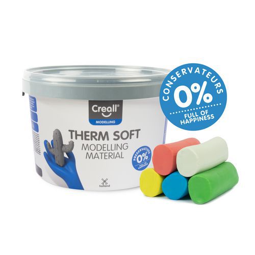 Pâte à modeler Therm soft seau 2kg 5 couleurs - Creall
