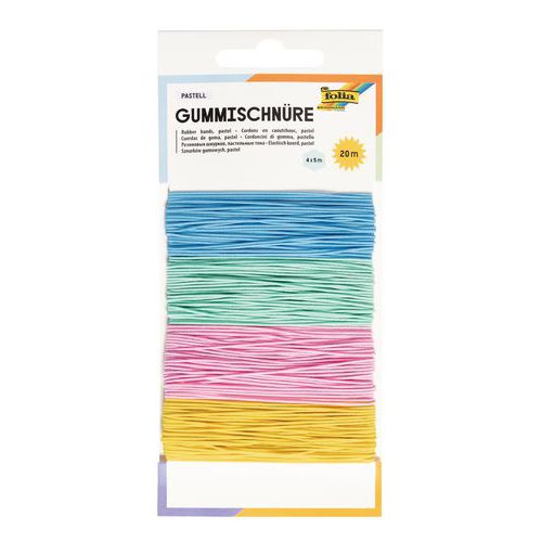 Kit de cordons en caoutchouc pastel 4 x 5 m - Folia