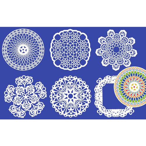 Lot De 6 Pochoirs Mandala 20x20 Cm