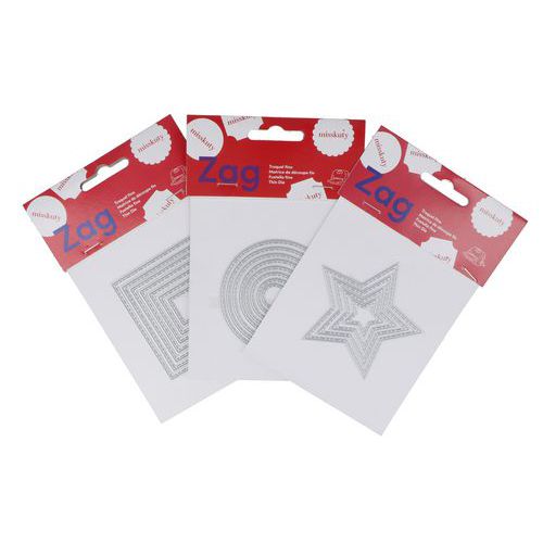 Assortiment 3 matrices de découpe Zag