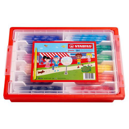 Schoolpack 144 Feutres Assortis Stabilo Power