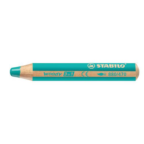 Crayon multi-talents STABILO woody 3in1 - vert jade
