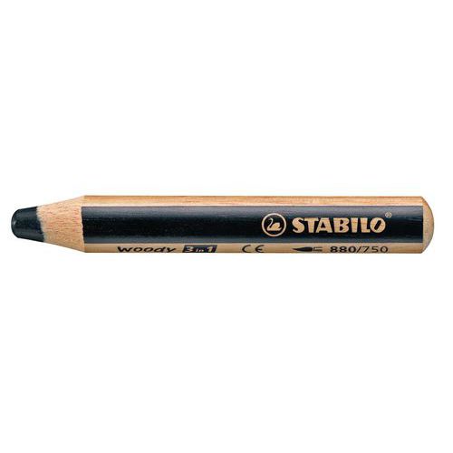 Crayon couleur Ø mine 10mm noir Stabilo Woody