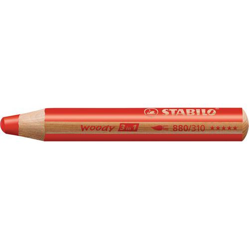 Crayon couleur Ø mine 10mm rouge Stabilo Woody