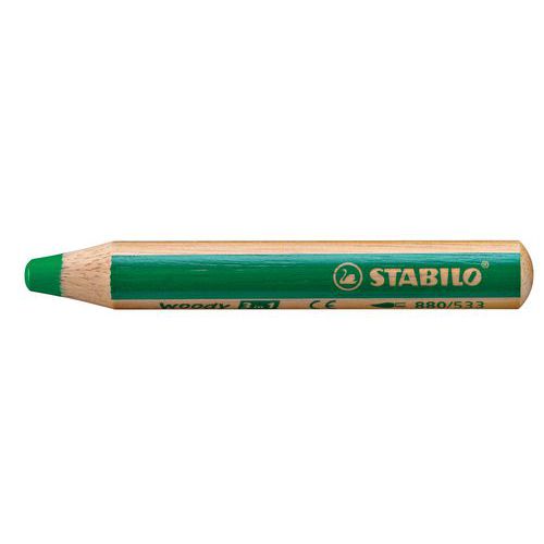 Crayon couleur Ø mine 10mm vert Stabilo Woody