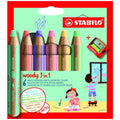 Etui 6 crayons woody pastel + 1 taille-crayon - Stabilo
