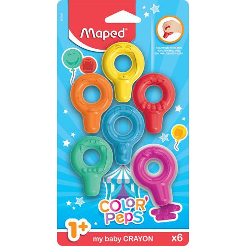 Lot de 6 baby crayons cire colorpeps - Maped