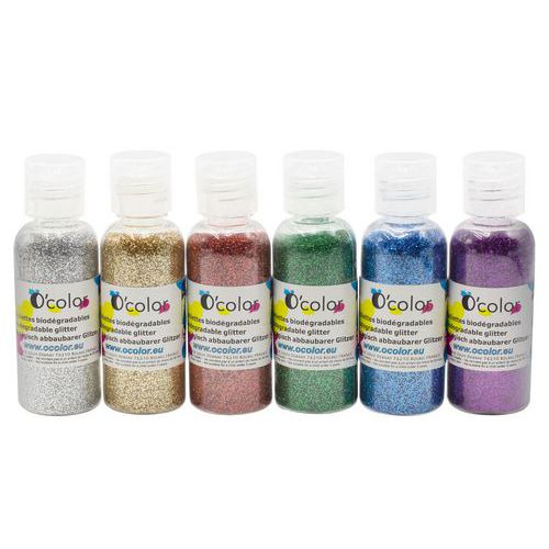 Set 6 flacons paillettes biodégradables - O'color