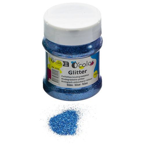 Pot paillettes biodégradables ultrafines 100g bleu
