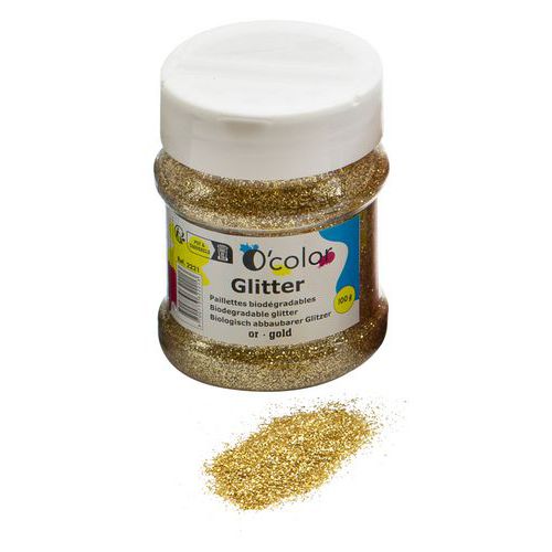 Pot paillettes biodégradables ultrafines 100g or