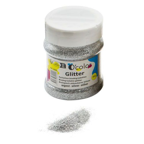 Pot paillettes biodégradables ultrafines 100g argent