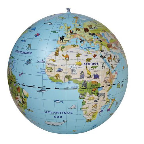 Globe gonflable animaux maxi