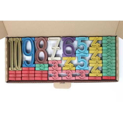 Lot de 34 Tour de nombres colorés en re-wood - Wissner