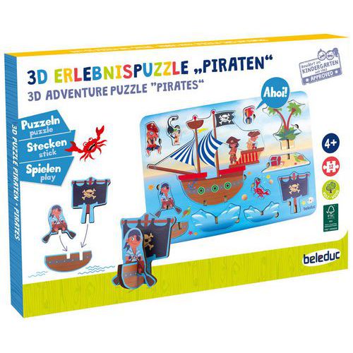 Puzzle bois 3D pirate - Béléduc