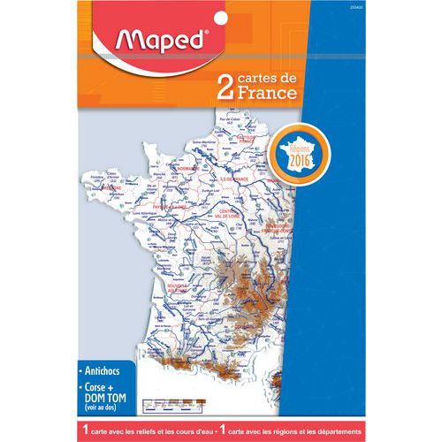 Pochette 2 Cartes De France Maped
