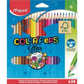 Etui 24 Crayons Coul Bois 18cm Ø29mm Ass Maped Col Peps S