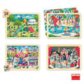 Lot de 4 puzzles Les loisirs de 24 pièces en bois