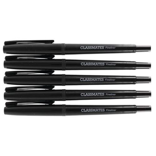 Stylo feutre fin pointe nylon - Noir - Classmates