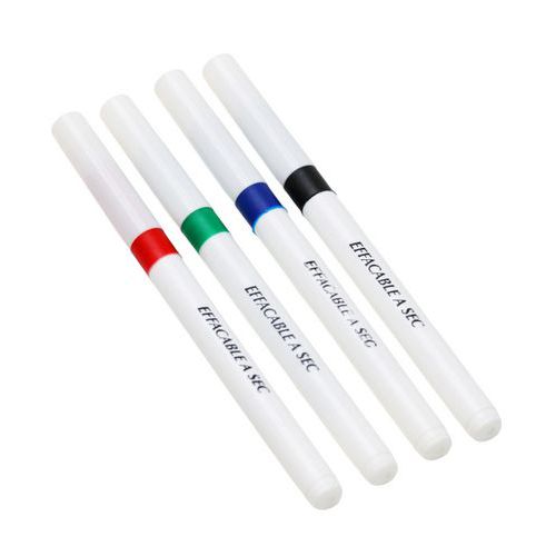 Sachet 4 feutres effaçables à sec couleurs assorties Pichon