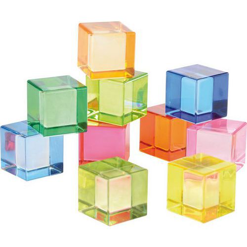 Lot de 10 Lot 10 cubes transparents pour maison en bois - Eduplay