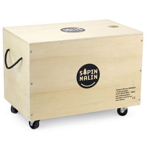Caisse a roulettes planchettes bois - Sapin Malin
